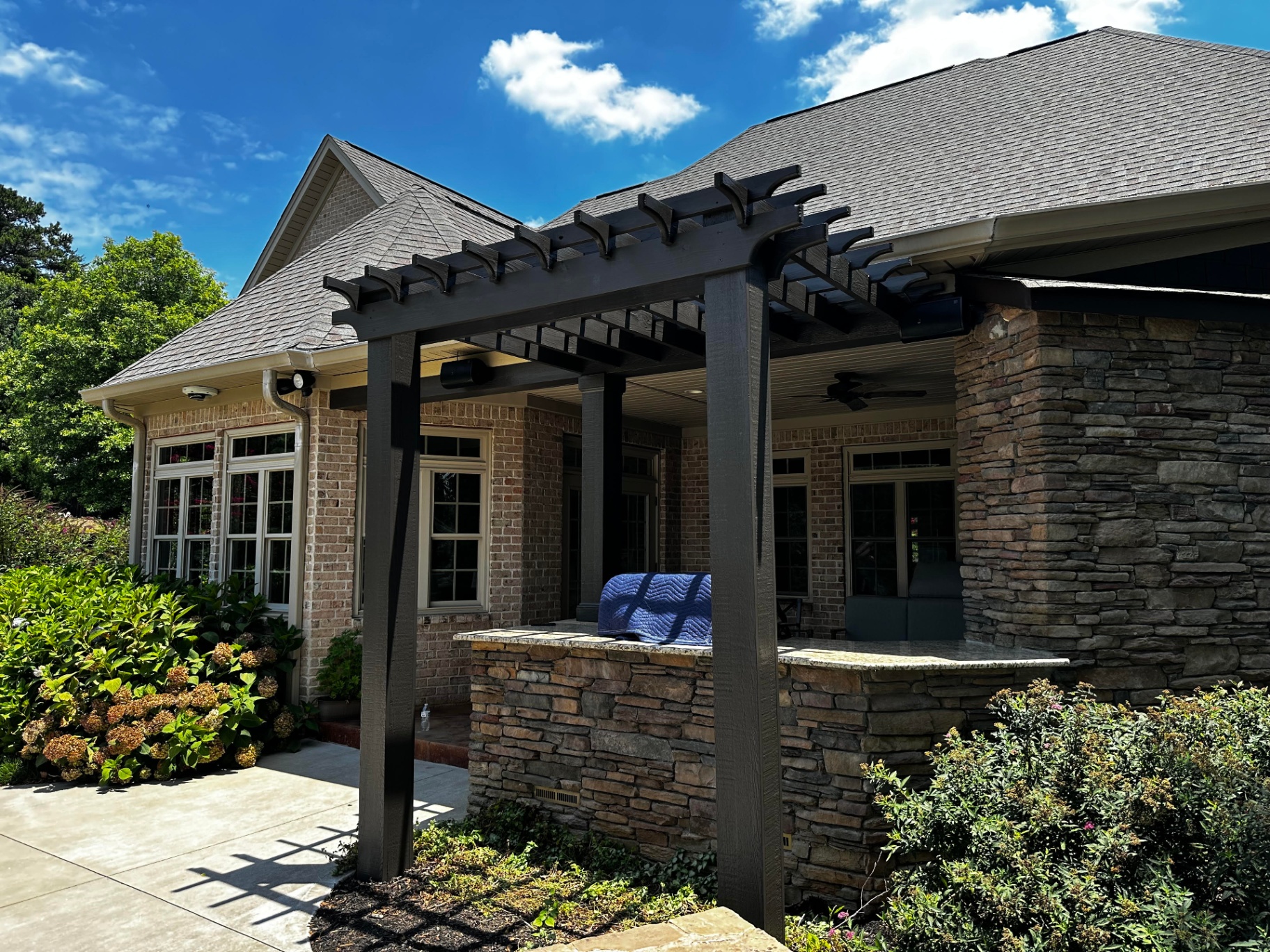 Stone & Cedar Pergola